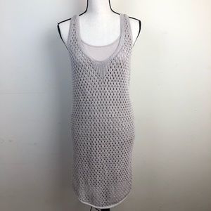 Club Monaco women  knitted tank dress with linen.